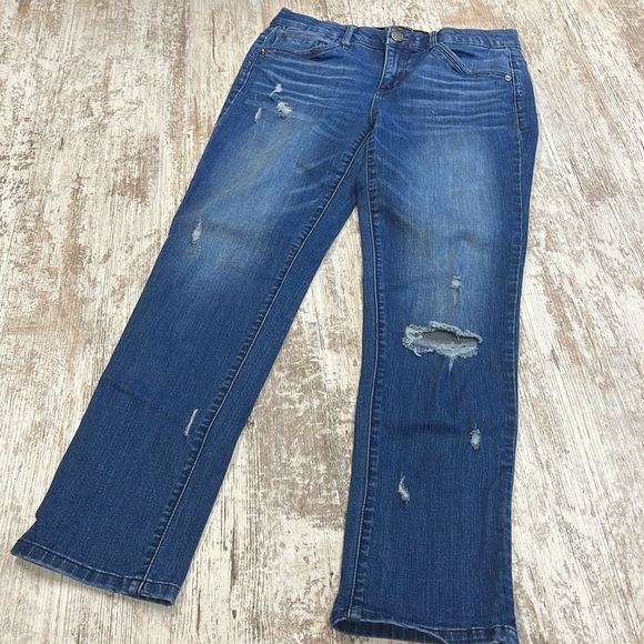 Mac and Me You Are So Loved Distressed Straight Leg Jeans Size 6 - Picture 4 of 10